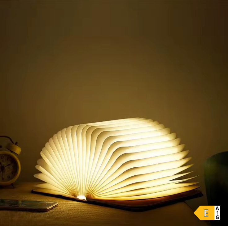 Lumena - Drewniana lampka LED w kształcie książki