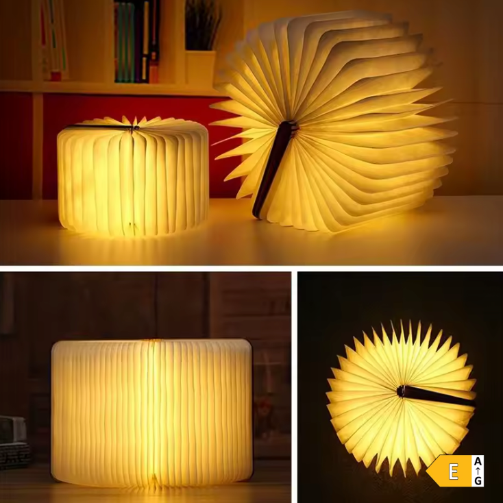 Lumena - Drewniana lampka LED w kształcie książki