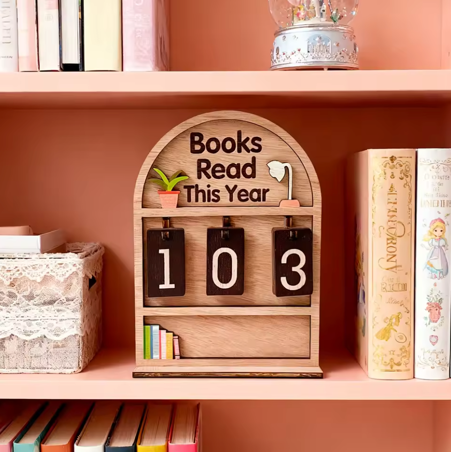 Wooden Book Counter - Licznik przeczytanych książek