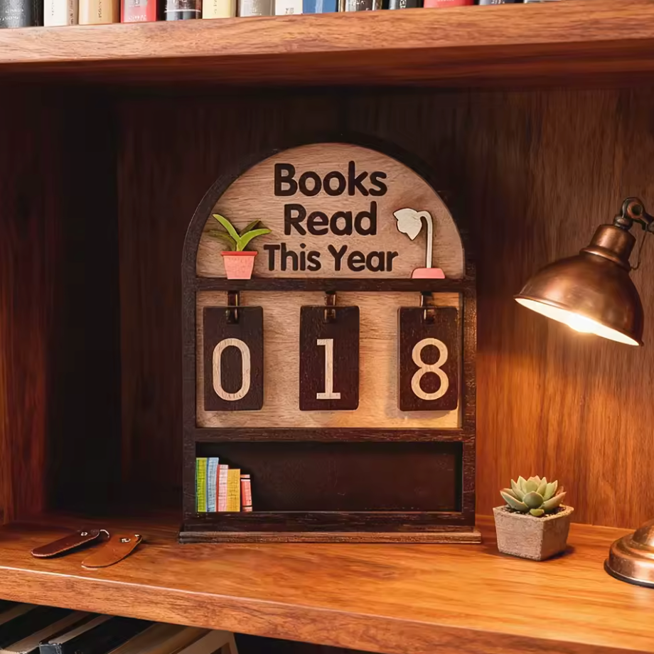 Wooden Book Counter - Licznik przeczytanych książek