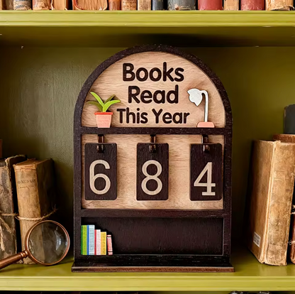 Wooden Book Counter - Licznik przeczytanych książek