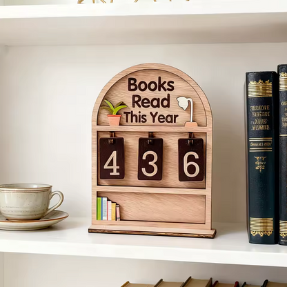 Wooden Book Counter - Licznik przeczytanych książek