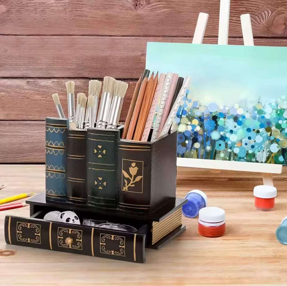Desk Organizer - Organizer na biurko w kształcie książek z szufladką