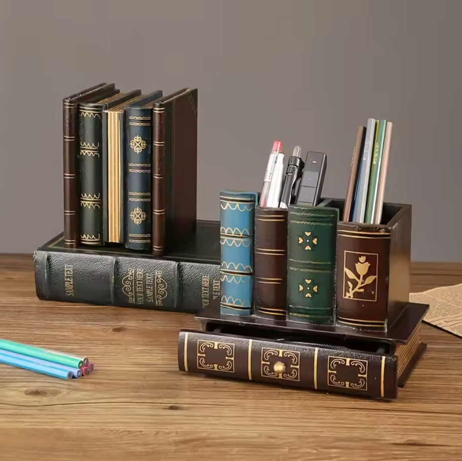 Desk Organizer - Organizer na biurko w kształcie książek z szufladką